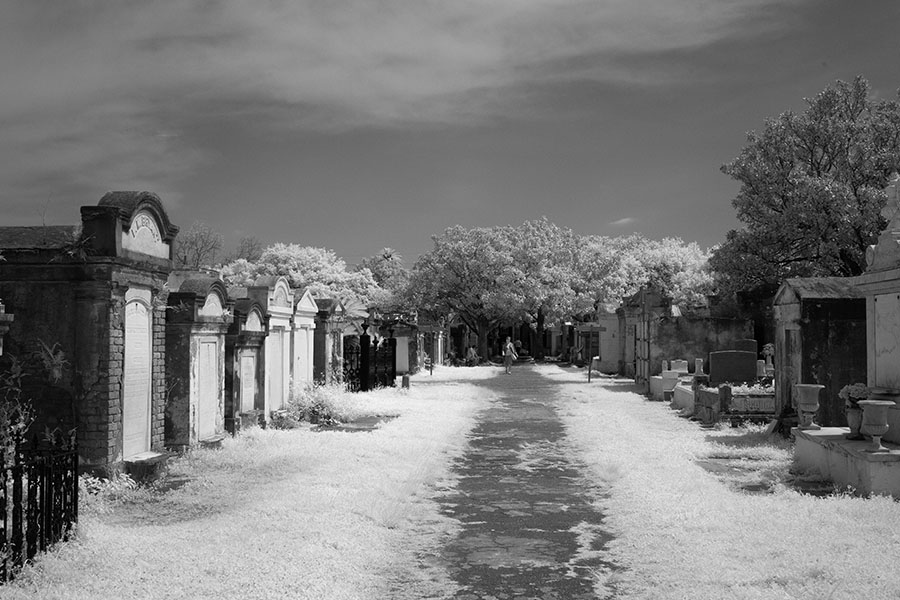 Above Ground Tombs and Path in Infrared.